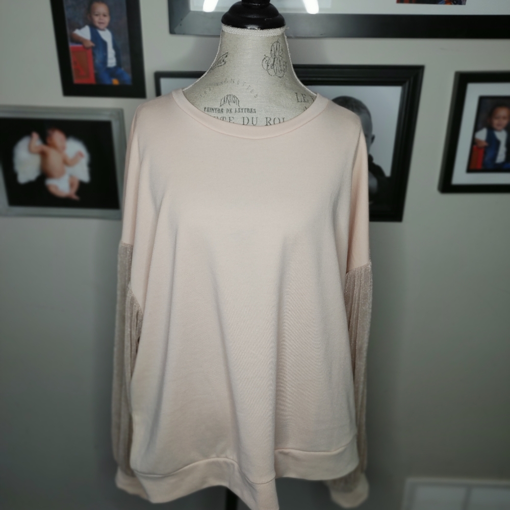 Sheer fancy sleeve Sweater